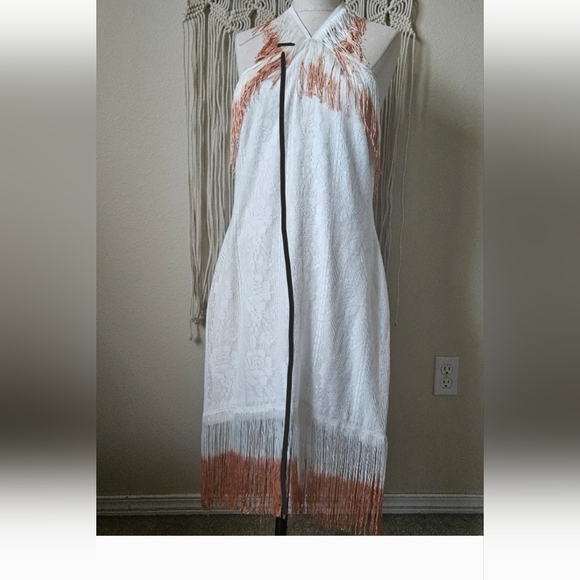 Shyanne Women's Fringe Halter Bodycon Dress L - Picture 15 of 15